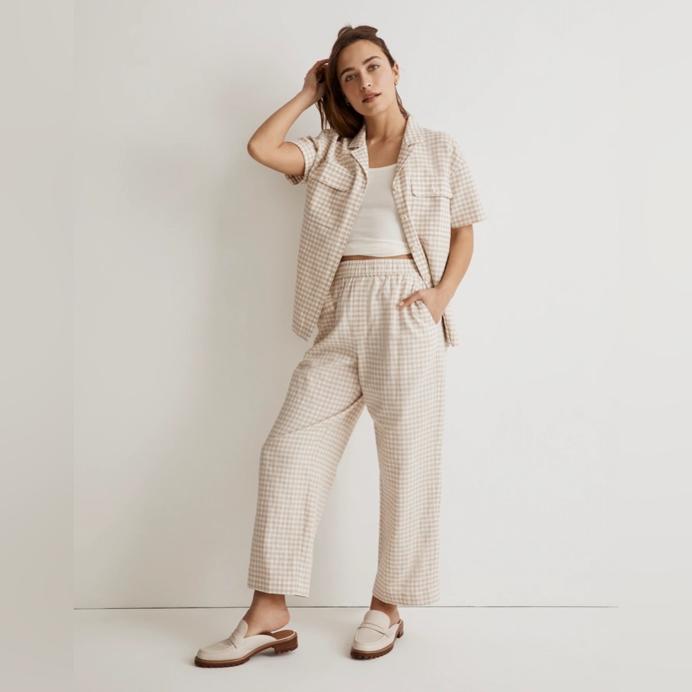 Madewell Pant in Gingham Lightspun and Camp Shirt in Check